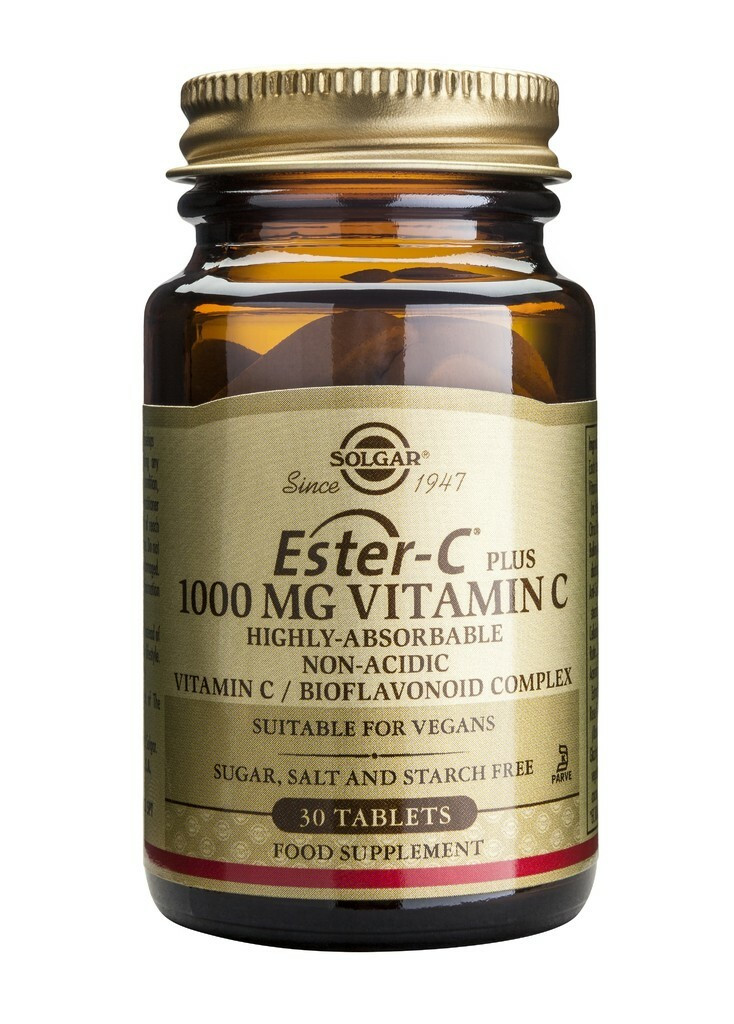 Solgar Ester-C Plus Βιταμίνη για Ενίσχυση του Ανοσοποιητικού, τo Δέρμα & Αντιοξειδωτική δράση 1000mg 30 ταμπλέτες