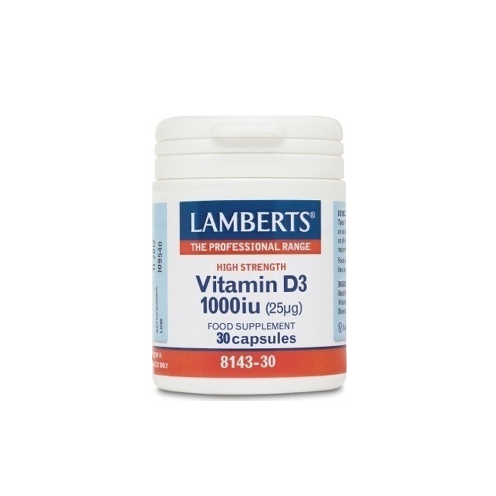 Lamberts Vitamin D3 Βιταμίνη για Ενίσχυση του Ανοσοποιητικού & την Υγεία των Οστών 1000iu 30 κάψουλες