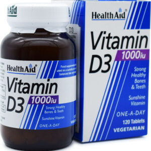 Health Aid Vitamin D3 Βιταμίνη για Ενίσχυση του Ανοσοποιητικού & την Υγεία των Οστών 1000iu 120 ταμπλέτες