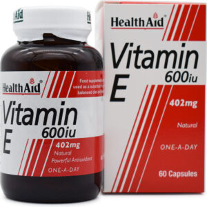 Health Aid Vitamin E Βιταμίνη για τo Δέρμα & Αντιοξειδωτική δράση 600iu 402mg 60 x 1 κάψουλες