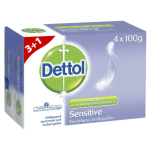 Dettol Sensitive Μπάρα Σαπουνιού με Γλυκερίνη 4x100gr