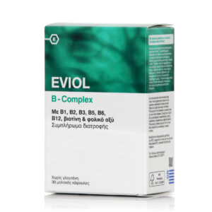 Eviol B-Complex Βιταμίνη για Ενέργεια, Ενίσχυση του Ανοσοποιητικού & το Νευρικό Σύστημα 30 μαλακές κάψουλες