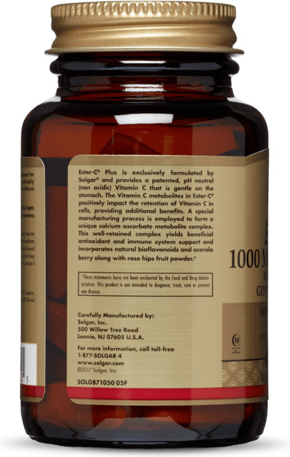 Solgar Ester-C Plus Βιταμίνη για Ενίσχυση του Ανοσοποιητικού, τo Δέρμα & Αντιοξειδωτική δράση 1000mg 30 ταμπλέτες - Image 3