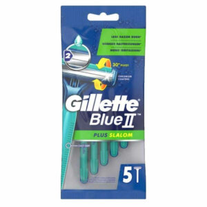 Gillette Blue II Slalom Plus Ξυραφάκια μιας Χρήσης με 2 Λεπίδες & Λιπαντική Ταινία 5τμχ