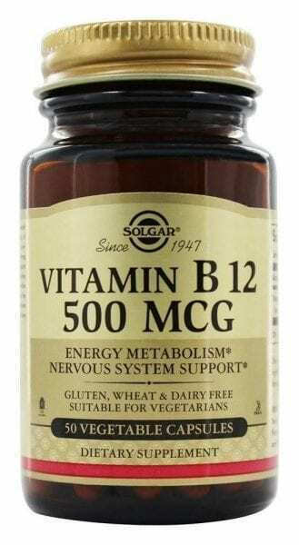 Solgar Vitamin B12 Βιταμίνη για την Υγεία του Νευρικού Συστήματος 500mcg 50 φυτικές κάψουλες - Image 3