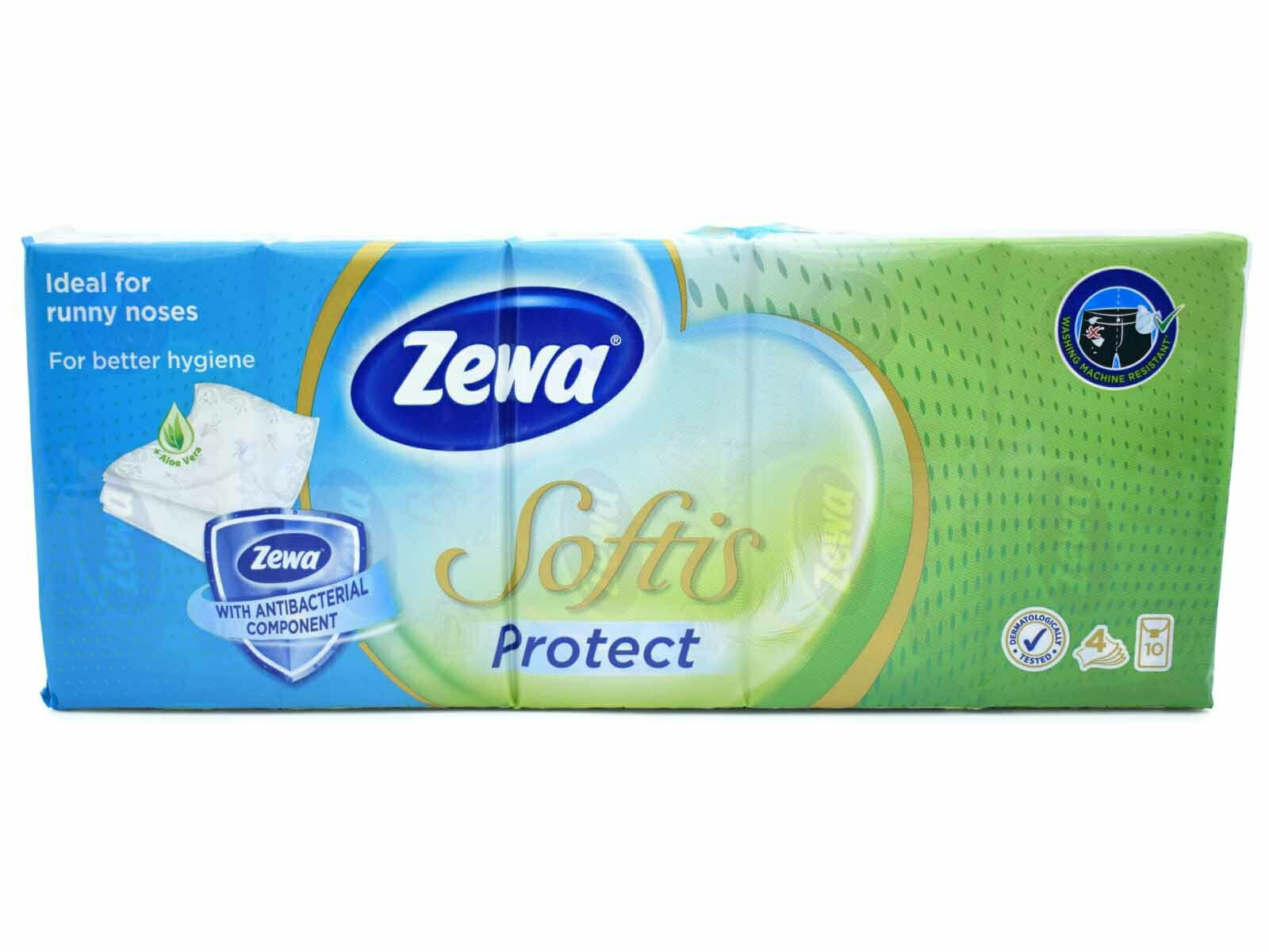 Zewa Softis Protect 10 Πακέτα Χαρτομάντηλα Τσέπης 4 Φύλλων