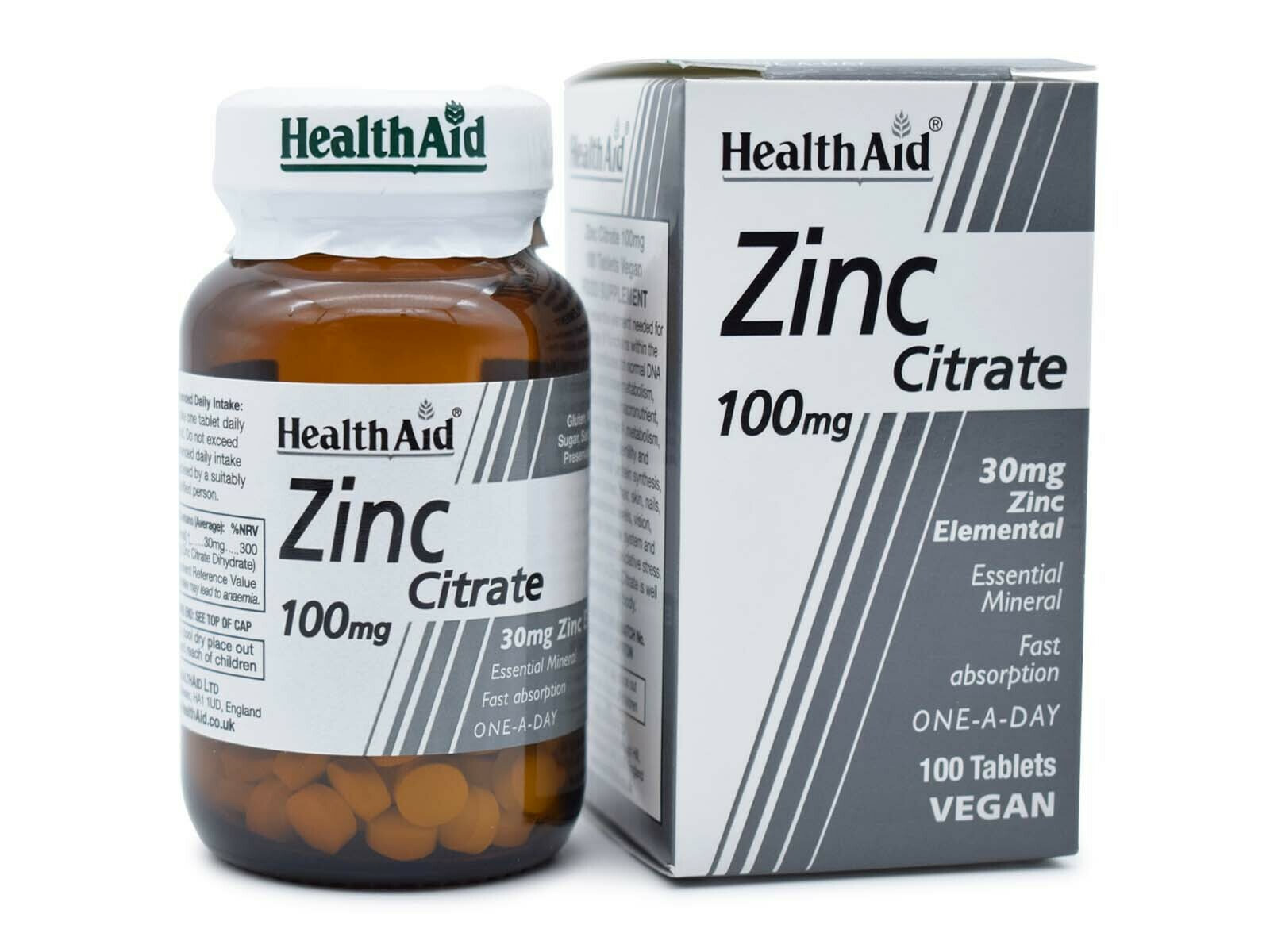 Health Aid Zinc Citrate 100mg 100 ταμπλέτες - Image 3