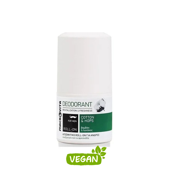 Macrovita For Men Cotton & Hops Αποσμητικό σε Roll-On Χωρίς Αλουμίνιο 50ml - Image 2