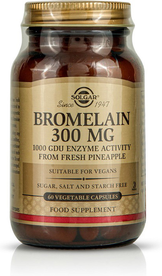 Solgar Bromelain χωρίς Γλουτένη 300mg 60 φυτικές κάψουλες - Image 2