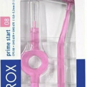 Curaprox Prime Start Λαβή με Ανταλλακτικά για Μεσοδόντια Βουρτσάκια 0.8mm σε χρώμα Ροζ 1τμχ