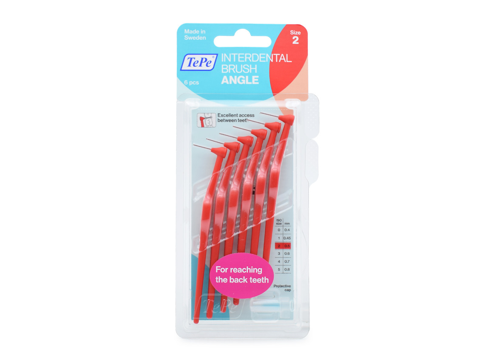 TePe Angle Μεσοδόντια Βουρτσάκια με Λαβή 0.5mm Κόκκινα 6τμχ