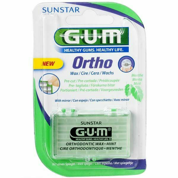GUM Ortho Wax 724 Προϊόν Στοματικής Υγιεινής Mint 1τμχ