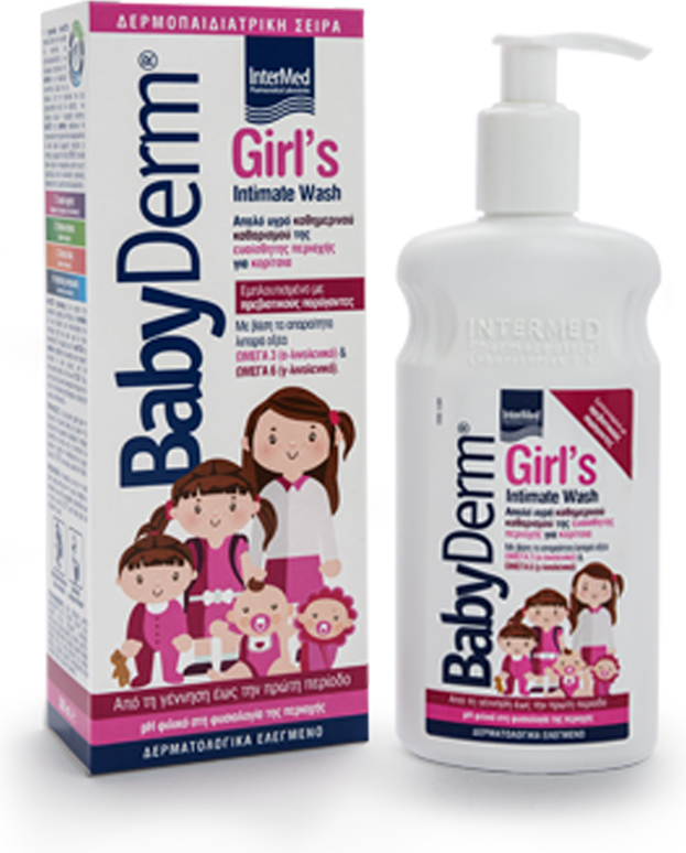 InterMed Παιδικό Αφρόλουτρο Babyderm Girls για την Ευαίσθητη Περιοχή σε Μορφή Κρέμας 300ml