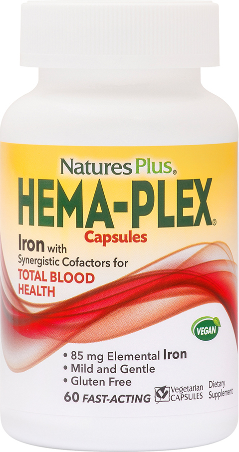 Nature's Plus Hema-Plex Iron with Synergistic Factors 60 κάψουλες