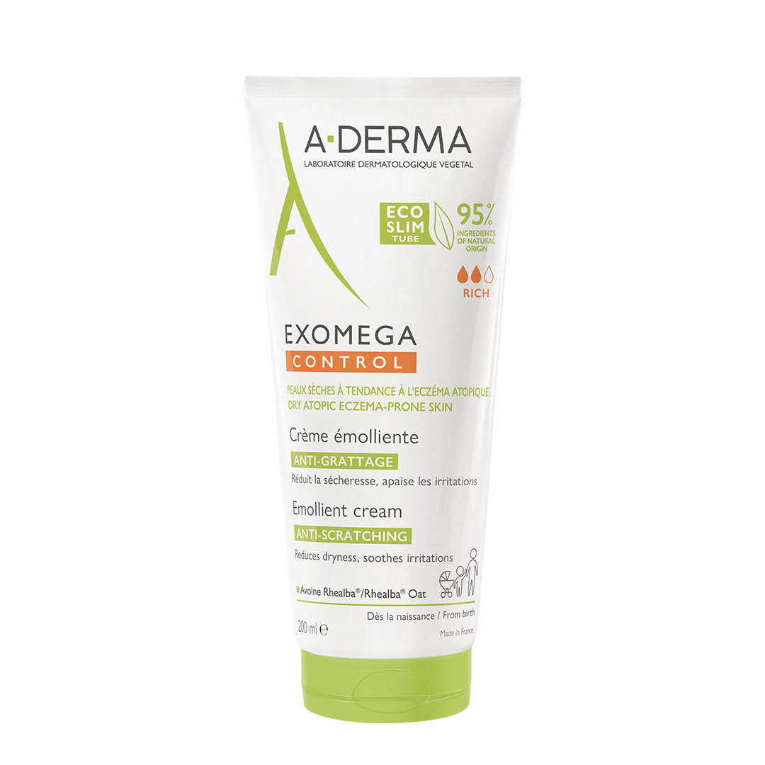 A-Derma Exomega Control Emollient Cream Anti-Scratching Ενυδατικό Body Serum για Ξηρές/Πολύ Ξηρές & Ευαίσθητες Επιδερμίδες 200ml