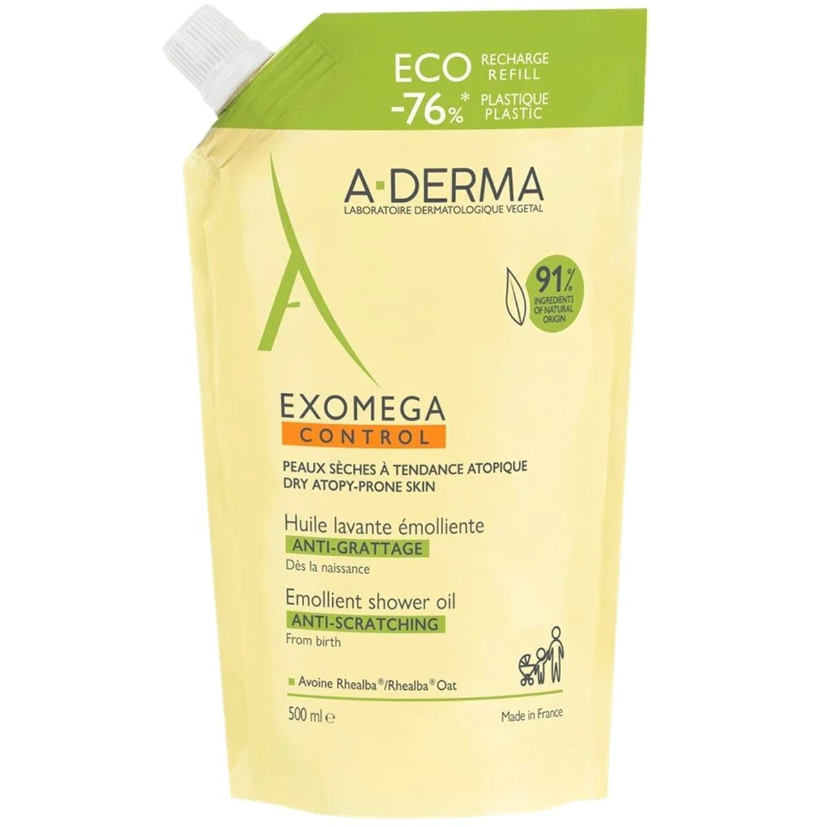 A-Derma Exomega Control Λάδι Καθαρισμού για το Πρόσωπο Κατάλληλο για Ατοπική Επιδερμίδα 500ml