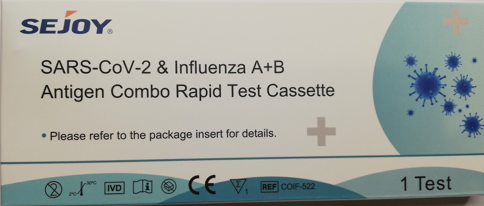 Sejoy SARS-CoV-2 & Influenza A+B Antigen Combo Rapid Test Cassette 1τμχ Διαγνωστικό Τεστ Ταχείας Ανίχνευσης Αντιγόνων Covid-19 & Γρίπης
