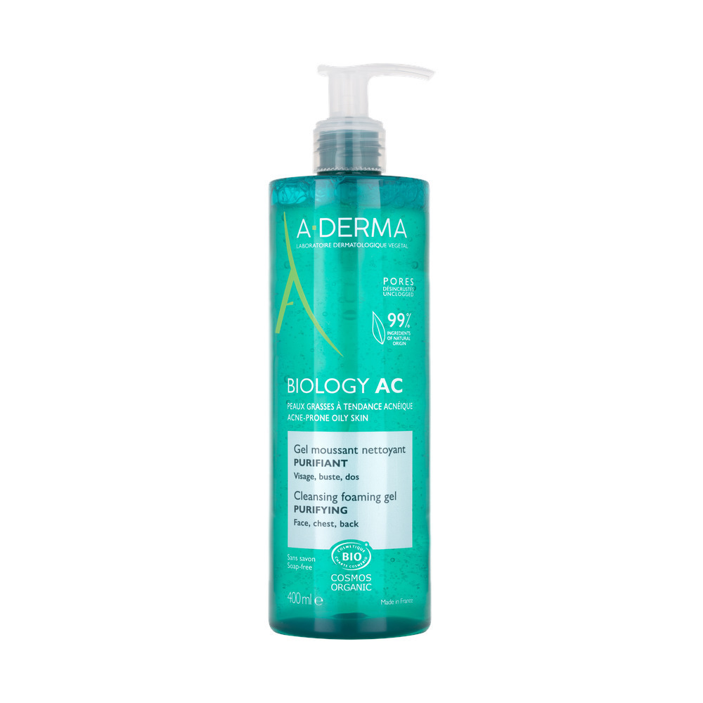 A-Derma Biology Ac Gel Καθαρισμού Προσώπου για Ακνεϊκές Επιδερμίδες 400ml