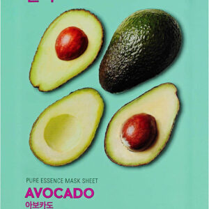 Holika Holika Pure Essence Sheet Avocado Sheet Μάσκα Προσώπου για Αναζωογόνηση με Πράσινο Τσάι 20ml