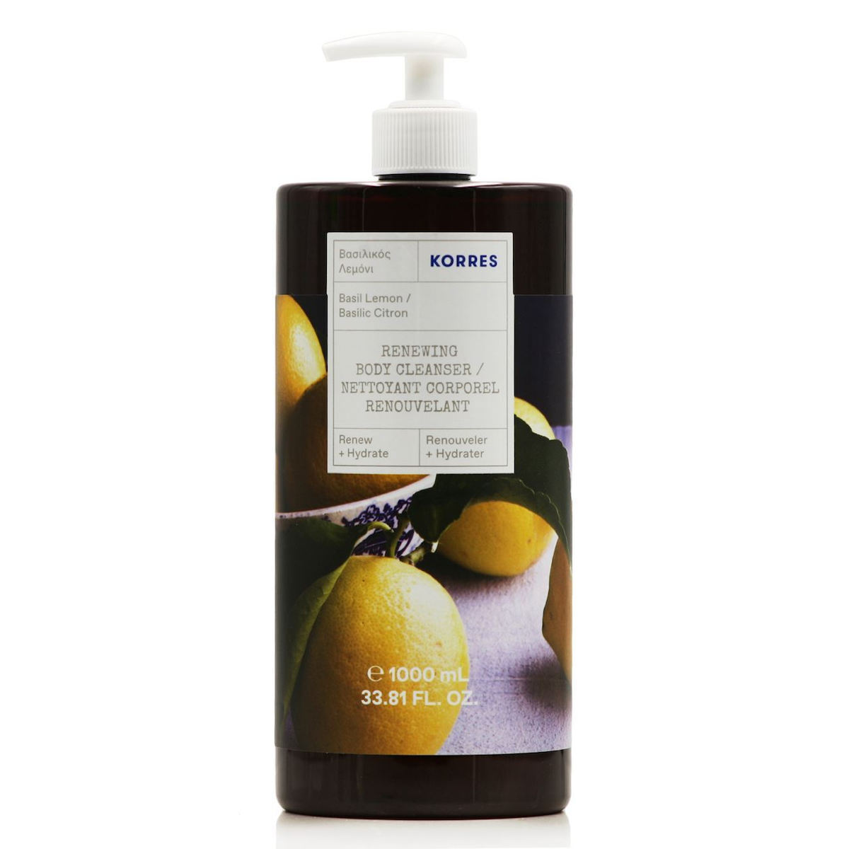 Korres Renewing Αφρόλουτρο Βασιλικός Λεμόνι 1000ml