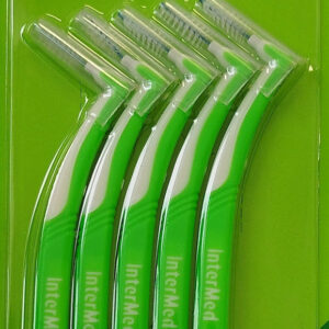 InterMed Chlorhexil Μεσοδόντια Βουρτσάκια με Λαβή 0.8mm Πράσινα 4τμχ