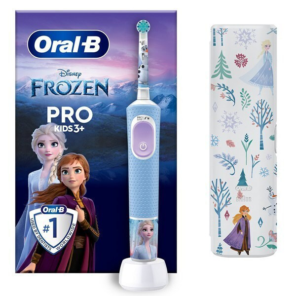 Oral-B Frozen II με Θήκη Ταξιδίου Ηλεκτρική Οδοντόβουρτσα για 3+ Χρονών 258817 Γαλάζια-Λιλά