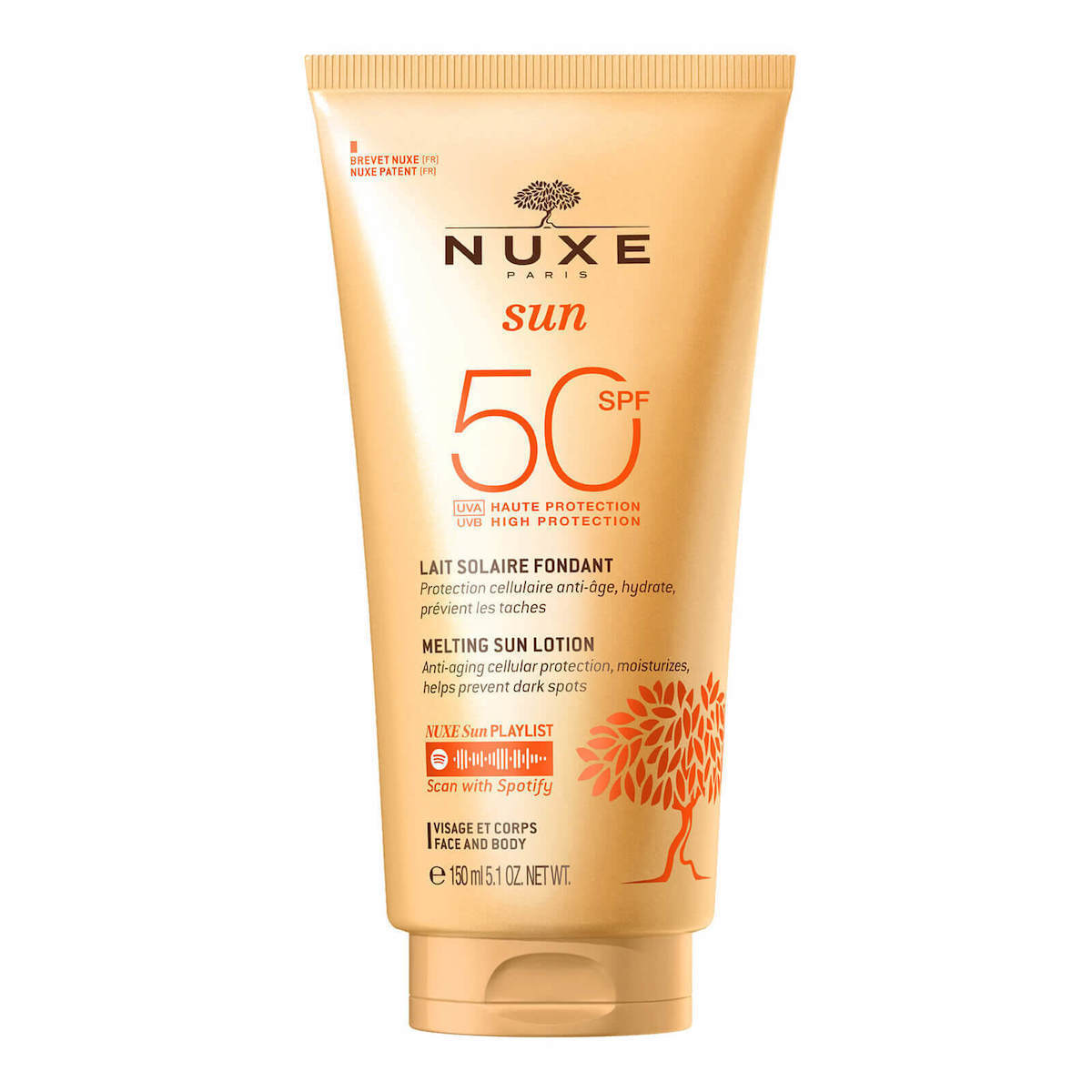 Nuxe Sun Melting Αντηλιακή Λοσιόν Προσώπου SPF50 150ml