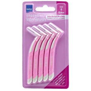 InterMed Ergonomic InterBrush Μεσοδόντια Βουρτσάκια με Λαβή 0.4mm Ροζ 4τμχ