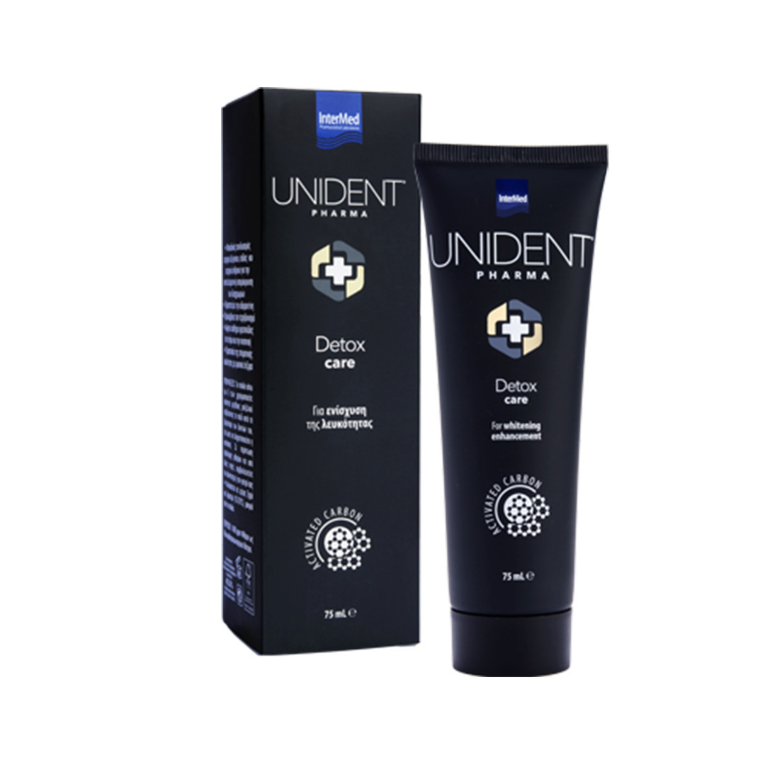 InterMed Unident Pharma Detox Care Οδοντόκρεμα με Ενεργό Άνθρακα για Λεύκανση 75ml
