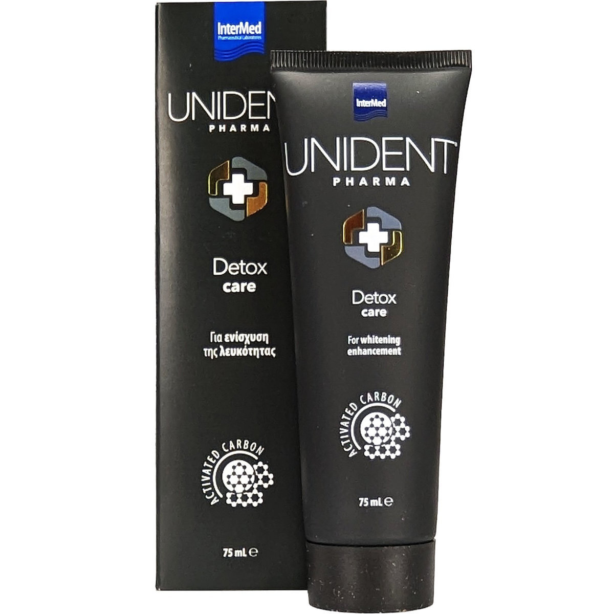 InterMed Unident Pharma Detox Care Οδοντόκρεμα με Ενεργό Άνθρακα για Λεύκανση 75ml - Image 2