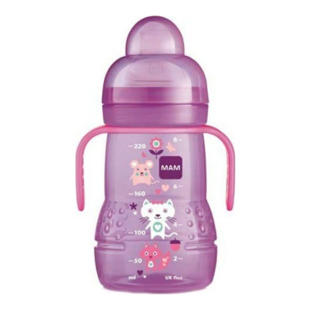 Mam Trainer+ Εκπαιδευτικό Ποτηράκι Μετάβασης Ροζ 220ml 4m+