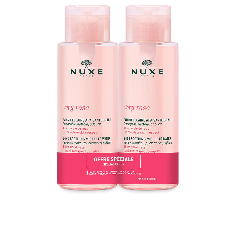 Nuxe Very Rose Micellar Water Αφαίρεσης Μακιγιάζ Προσώπου 2x400ml