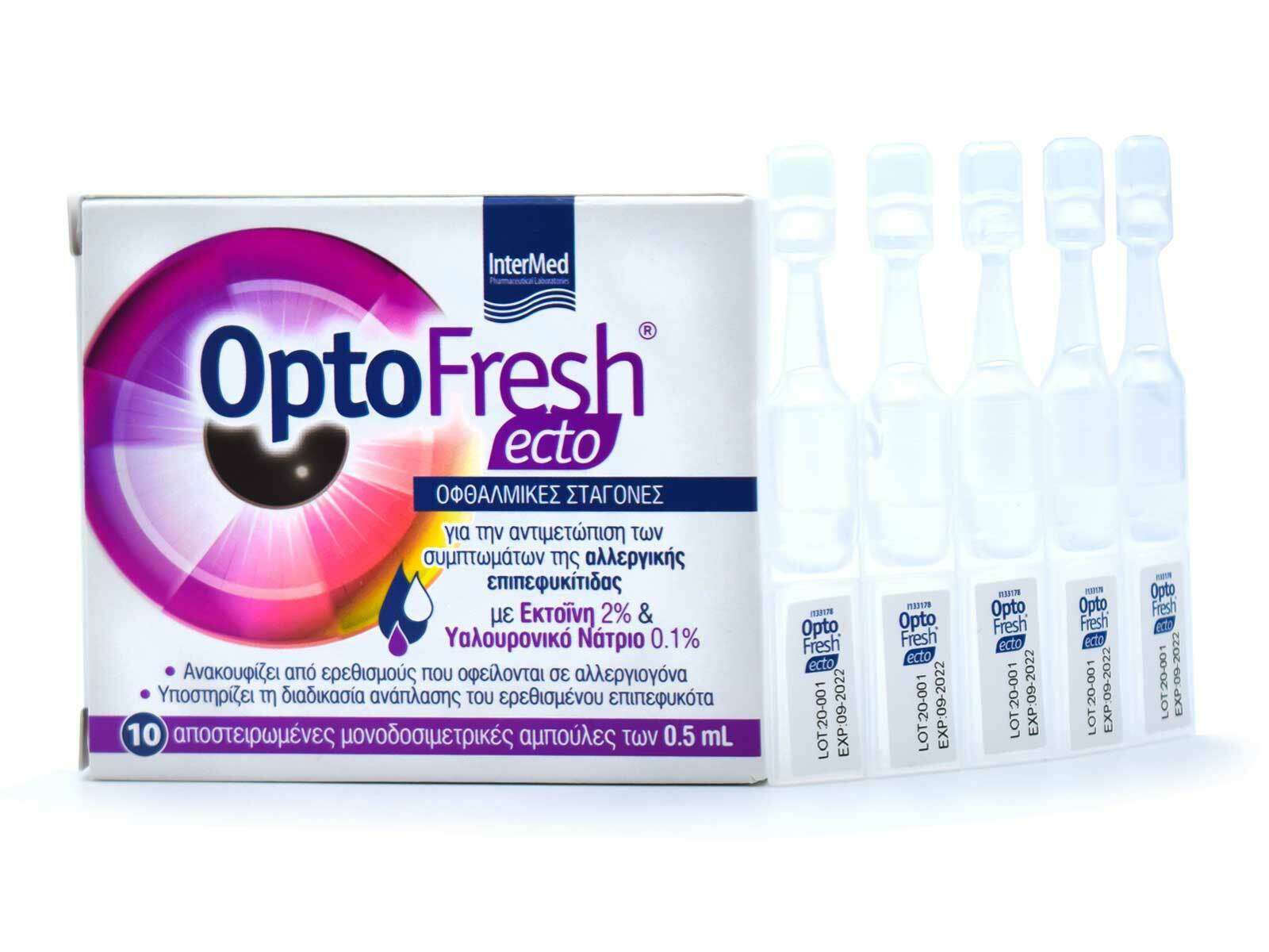 InterMed OptoFresh Ecto Οφθαλμικές Σταγόνες με Υαλουρονικό Οξύ 10x0.5ml