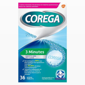Corega 3 Minutes Καθαριστικό Οδοντοστοιχίας 36 ταμπλέτες