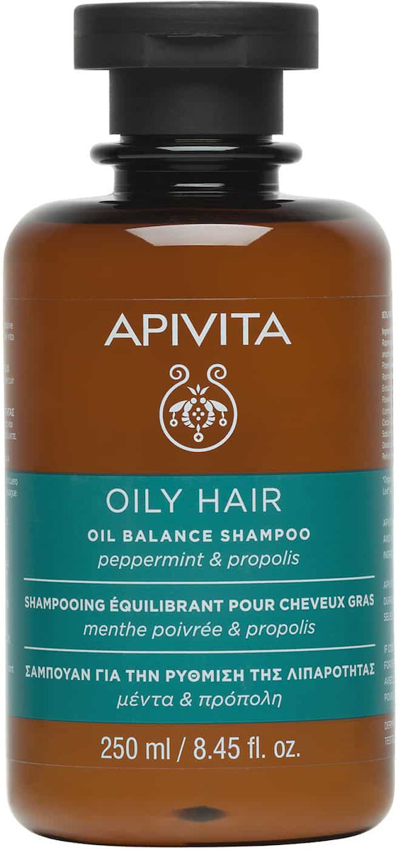 Apivita Oil Balance Peppermint & Propolis Σαμπουάν κατά της Σμηγματορροϊκής Δερματίτιδας για Λιπαρά Μαλλιά 250ml