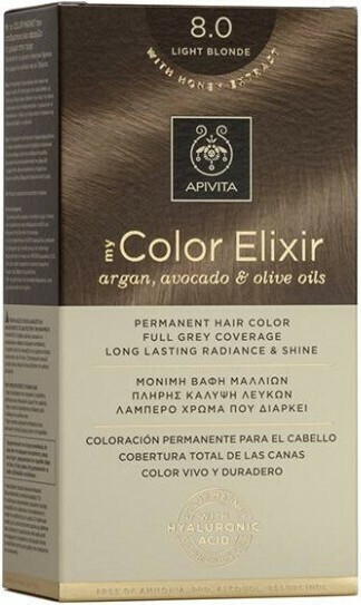 Apivita My Color Elixir Βαφή Μαλλιών Χωρίς Αμμωνία 8.0 Ξανθό Ανοιχτό 50ml