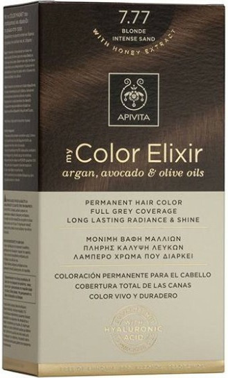 Apivita My Color Elixir Βαφή Μαλλιών Χωρίς Αμμωνία 7.77 Ξανθό Έντονο Μπεζ 50ml