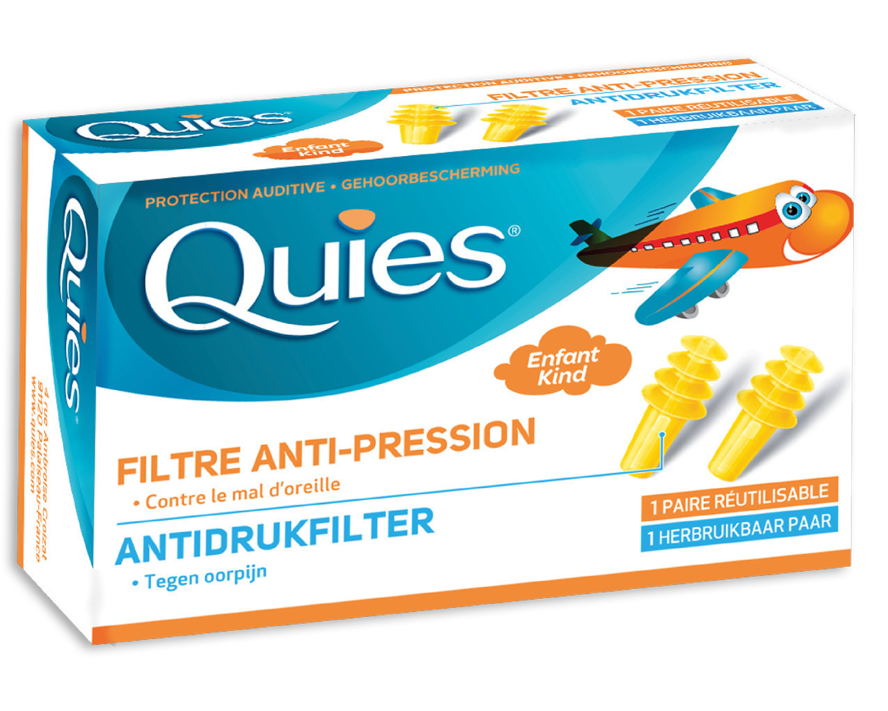 Quies EarPlanes Παιδικές Ωτοασπίδες 2τμχ σε Κίτρινο Χρώμα