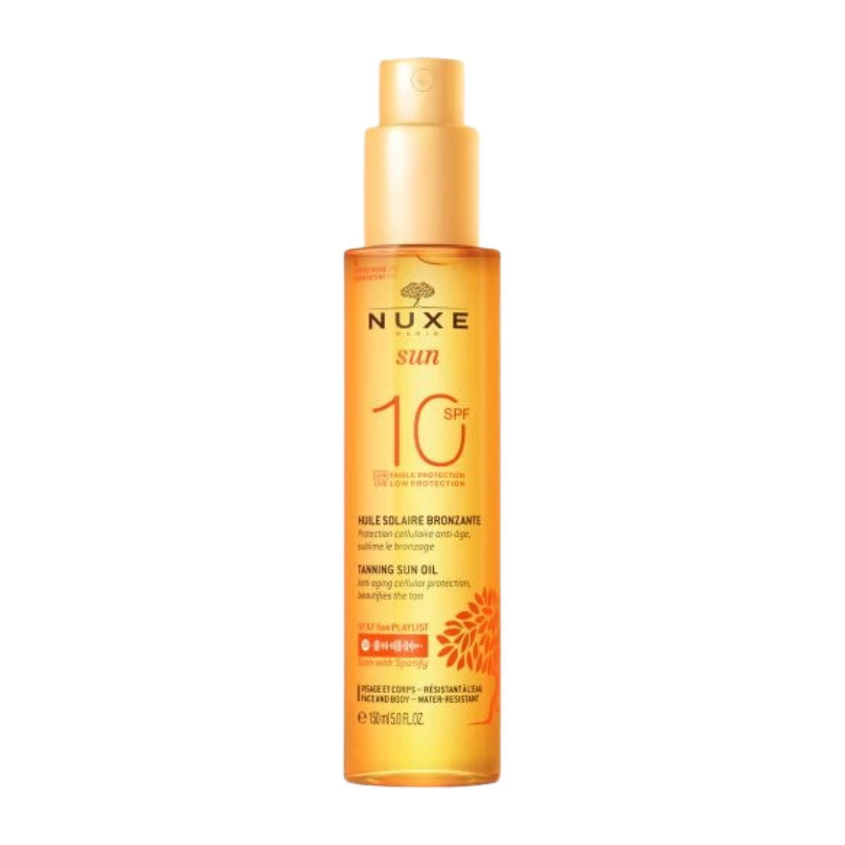 Nuxe Sun Tanning Oil Αδιάβροχο Αντηλιακό Λάδι Προσώπου και Σώματος SPF10 σε Spray 150ml