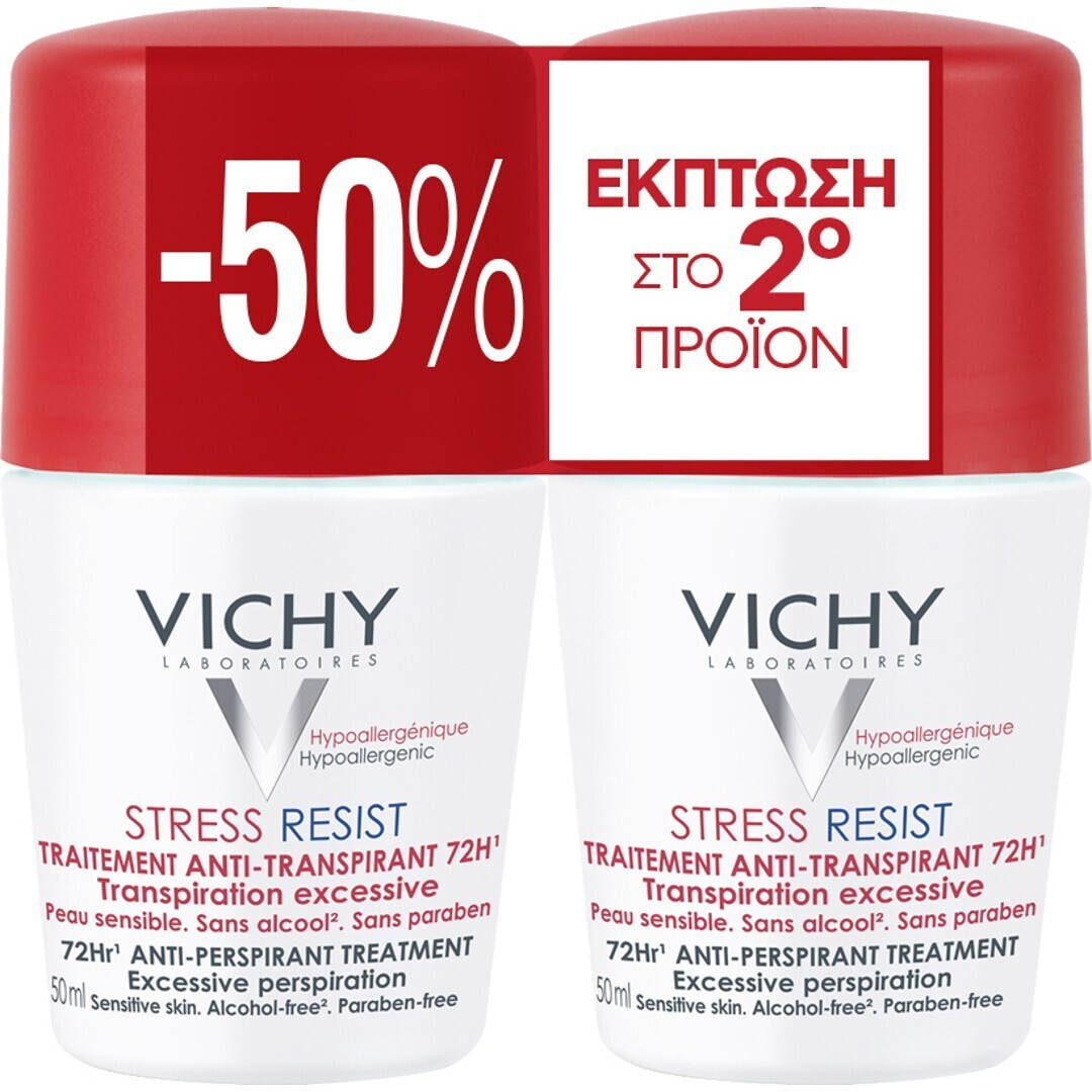 Vichy Stress Resist Αποσμητικό 72h σε Roll-On 2x50ml