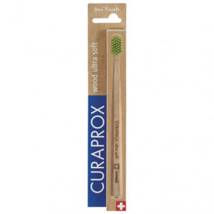 Curaprox Wood Οδοντόβουρτσα Ultra Soft Μπεζ / Πράσινη