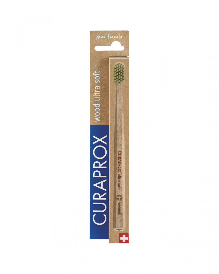 Curaprox Wood Οδοντόβουρτσα Ultra Soft Μπεζ / Πράσινη
