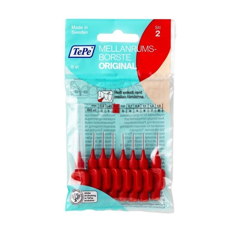 TePe Original Μεσοδόντια Βουρτσάκια 0.5mm Κόκκινα 8τμχ