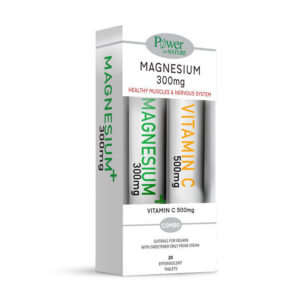 Power Health Magnesium 300mg και Vitamin C 500mg με Stevia 300mg 40 αναβράζοντα δισκία Λεμόνι