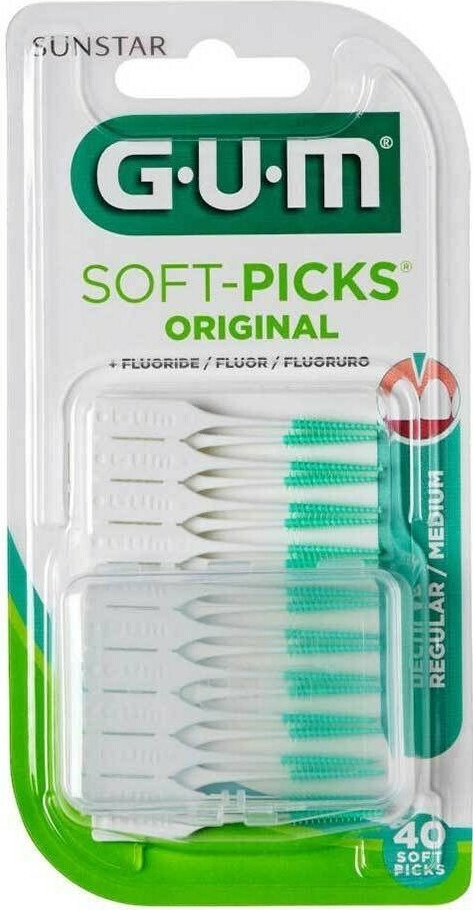 GUM Soft-Picks Original Μεσοδόντιες Οδοντογλυφίδες Regular Πράσινες 40τμχ