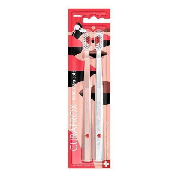 Curaprox Cs 5460 Duo Love Edition Οδοντόβουρτσα Ultra Soft Ασπρη / Ροζ 2τμχ
