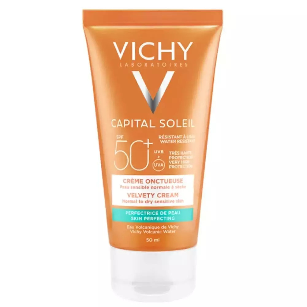 Vichy Capital Soleil Velvety Αδιάβροχη Αντηλιακή Κρέμα Προσώπου SPF50 50ml