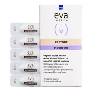 InterMed Eva Intima Disorders Restore Ovules Κολπικά Υπόθετα με Αντιμικροβιακή Δράση με Πρεβιοτικά & Υαλουρονικό