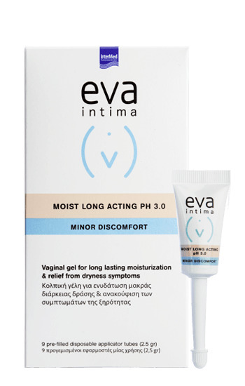 InterMed Eva Intima Moist Long Acting pH 3 Gel για Ενυδάτωση της Ευαίσθητης Περιοχής με Χαμομήλι & Υαλουρονικό 2ml 9τμχ