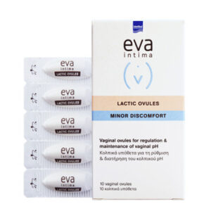 InterMed Eva Intima Minor Discomfort Lactic Ovules Κολπικά Υπόθετα με Αντιμικροβιακή Δράση με Χαμομήλι & Αλόη
